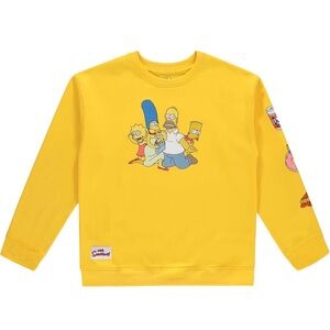 The Simpsons Men's Crewneck Sweatshirt, Embroidered Crewneck Sweatshirt